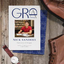 Anuncio Moderno Photo Graduation College Blue Gray