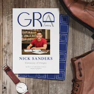 Anuncio Moderno Photo Graduation College Blue Gray