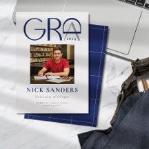 Moderno Photo Graduation College Gray Blue