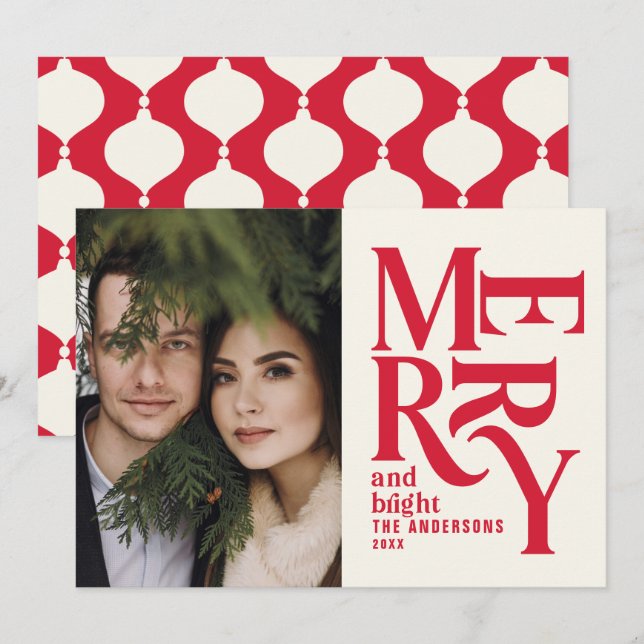 Anuncio Moderno retro vintage Navidad festividad roja (Anverso / Reverso)