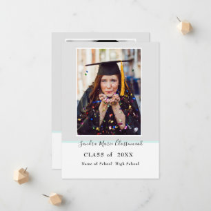 Anuncio Moderno Simple Minimal Gris Acuático Graduation