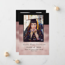 Moderno Simple Minimal Rosa Negro graduación Annou