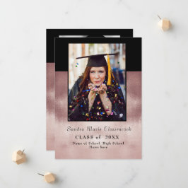 Anuncio Moderno Simple Minimal Rosa Negro graduación Annou