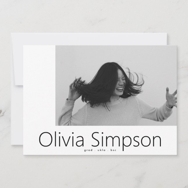Anuncio Moderno y Bordeado Simple Foto Blanca Grad Onyx Ne (Anverso)