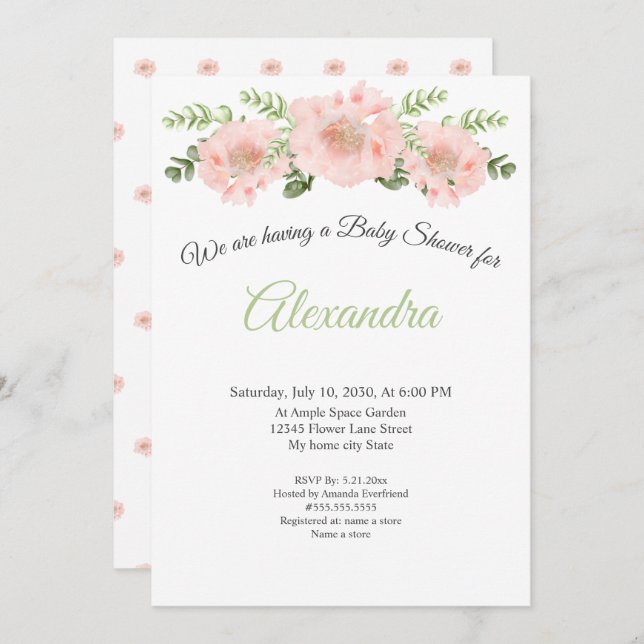 Anuncio Moderno y elegante graduación de adormidera rosa c (Anverso / Reverso)