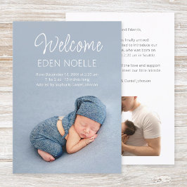 Anuncio Moderno y elegante guión blanco 2 foto nacimiento