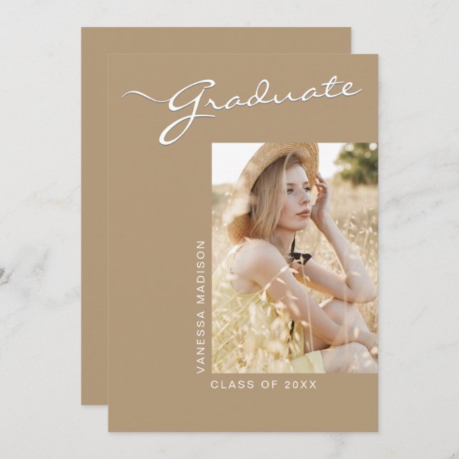 Anuncio Moderno y sencillo | 1 Photo Khaki Grad (Anverso / Reverso)