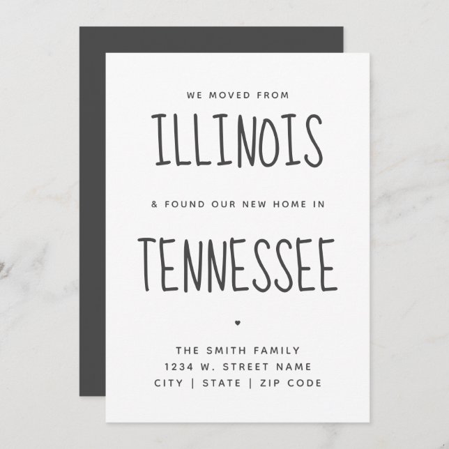 Anuncio Moderno y simple hemos cambiado el nuevo hogar nue (Anverso / Reverso)