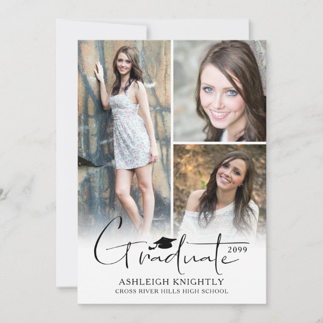 Anuncio Moderno y simple mano - Graduado con letras Cap 4  (Anverso)