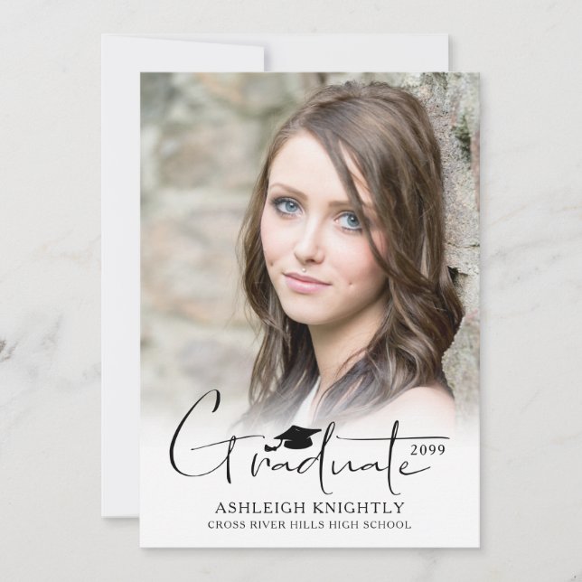 Anuncio Moderno y simple mano - Graduado con tapa 2 Fotos (Anverso)