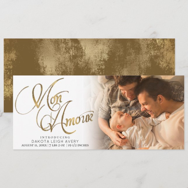 Anuncio Mon Amour | Foto de nacimiento del Recién nacido d (Anverso / Reverso)