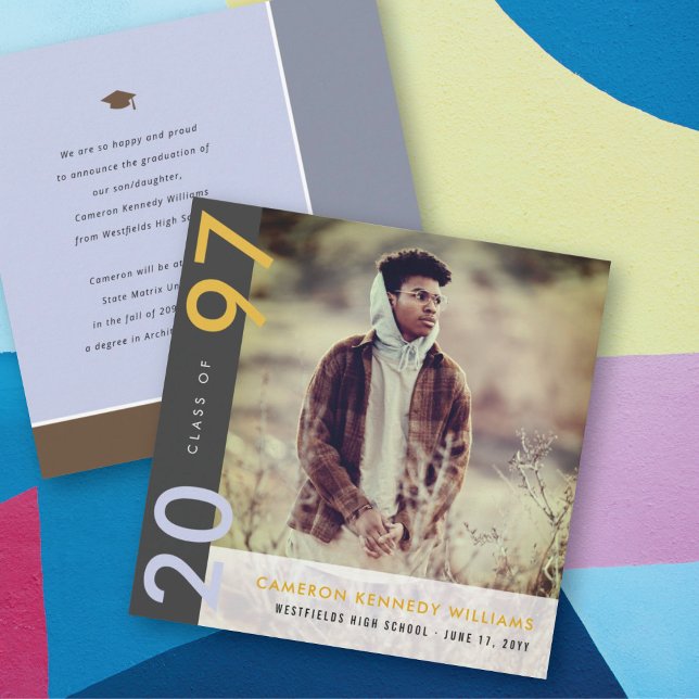 Anuncio Mondrian Color Blocks Grad Modern Photo Graduation (Subido por el creador)