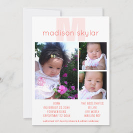 Anuncio Monograma coral Adopción simple 3 Collage de fotos