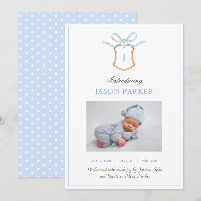 Anuncio Monograma corto con escudo y arco (Anverso / Reverso)