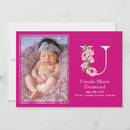 Anuncio Monograma de la U blanca Estadísticas de nacimient