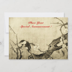 Anuncio MONOGRAMA DE PÁJARO DE PRIMAVERA, marrón sepia roj
