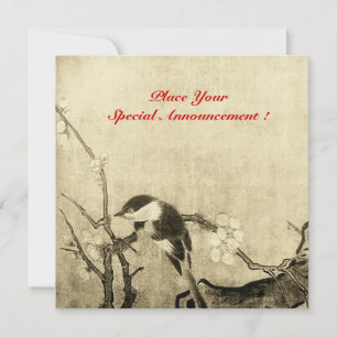 Anuncio MONOGRAMA DE PÁJARO DE PRIMAVERA, marrón sepia roj