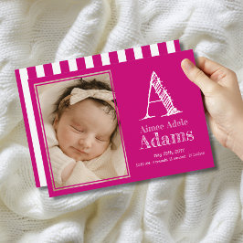 Anuncio Monograma magenta moderno foto de estadísticas de