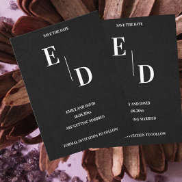 Anuncio Monograma Moderno Boda Blanca Negra Salva La Fecha