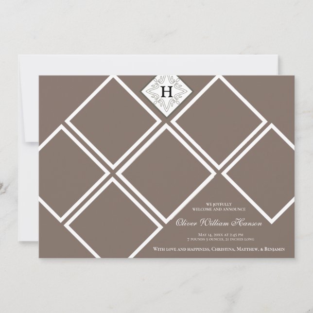 Anuncio Monograma neutro multifoto de Baby Boy (Anverso)