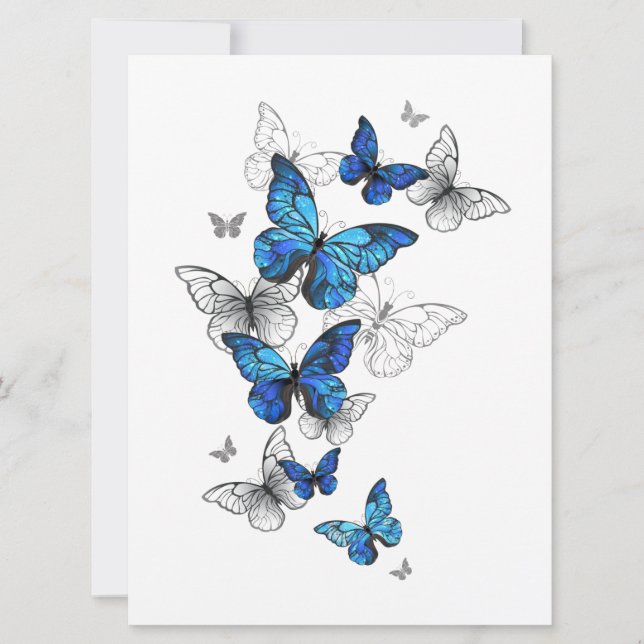 Anuncio Morfo de las mariposas voladoras azules (Anverso)