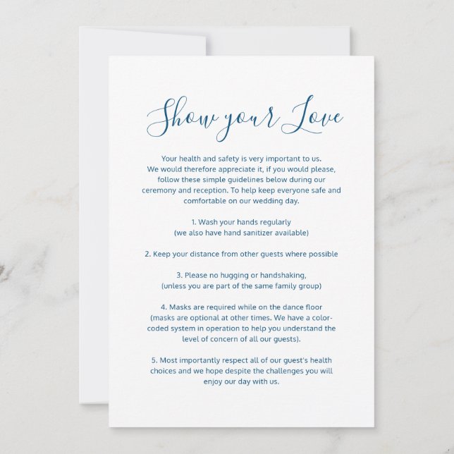 Anuncio Mostrar tu amor la marina boda distanciadora socia (Reverso)