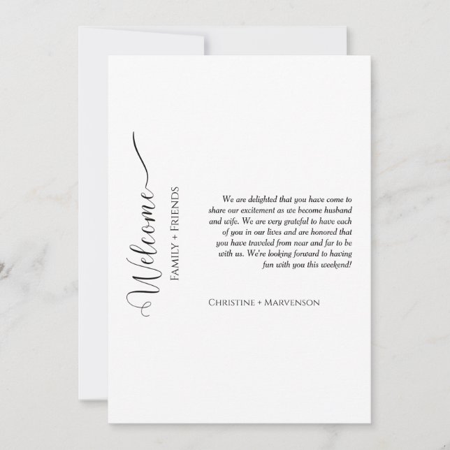 Anuncio Motivo de bienvenida e itinerario para boda de gui (Anverso)