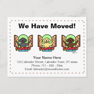 Anuncio móvil de dibujos animados de perros labrad