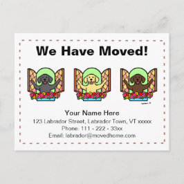 Anuncio móvil de dibujos animados de perros labrad