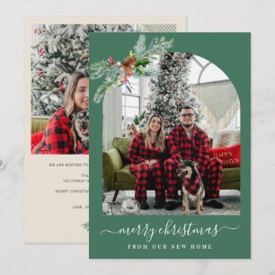 Anuncio móvil de foto de Navidad con vegetación