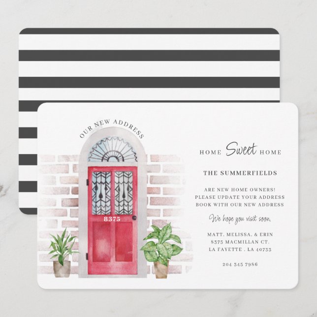 Anuncio Movimos la Moda de acuarela de la puerta roja (Anverso / Reverso)