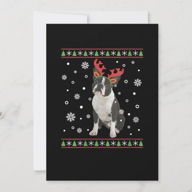 Anuncio Mujeres Boston Terrier Navidad Navidades feos suét (Anverso)