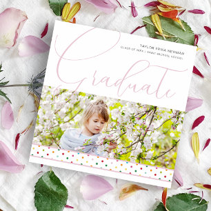 Anuncio Multicolored Pink Polka Dots Funny Graduate Photo 