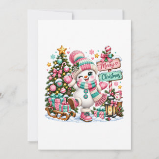 Anuncio Muñeco de Nieve de Navidad Rosa Lindo