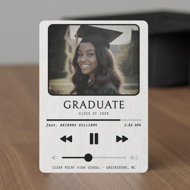 Anuncio Music MP3 Player White Graduation (Music MP3 Player White Graduation Announcement
)
