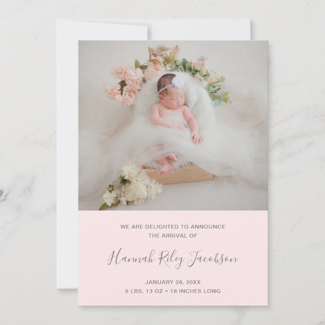 Anuncio Nacimiento de Chica recién nacido Collage de fotos (Anverso)