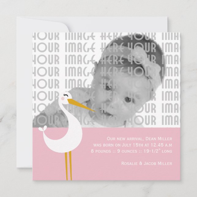 Anuncio Nacimiento de cigüeña (Anverso)