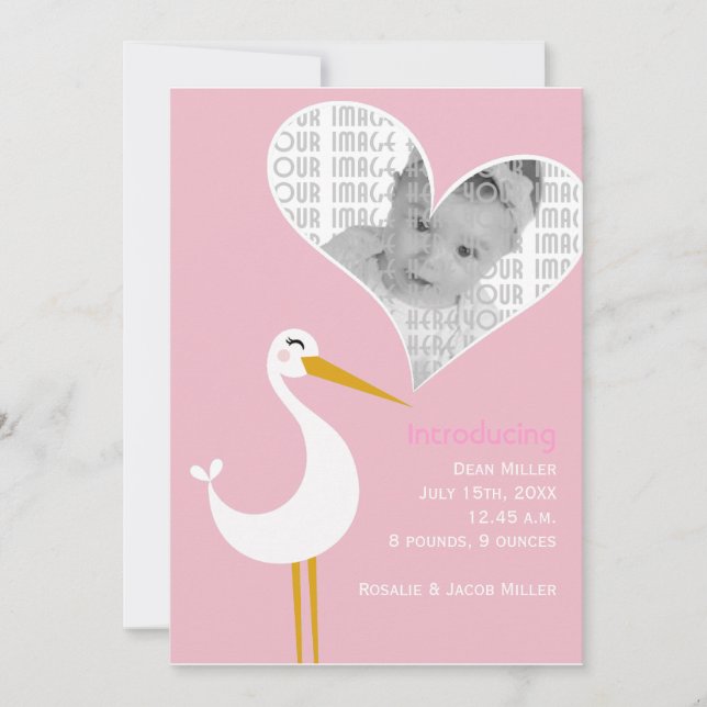 Anuncio Nacimiento de cigüeña (Anverso)