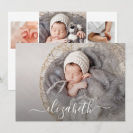 Anuncio Nacimiento de Collage de fotos recién nacido