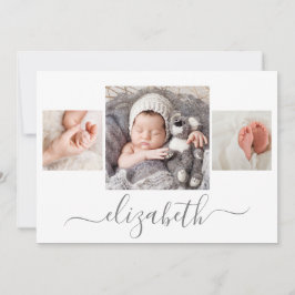 Anuncio Nacimiento de Collage de fotos recién nacido