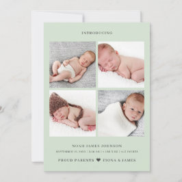 Anuncio Nacimiento de la cuadrícula de Collage de fotos ve