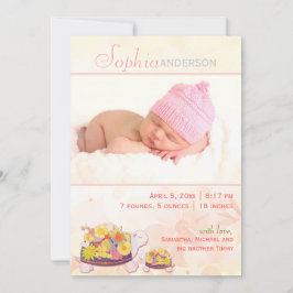 Anuncio Nacimiento de la foto de una niña bebé tortuga