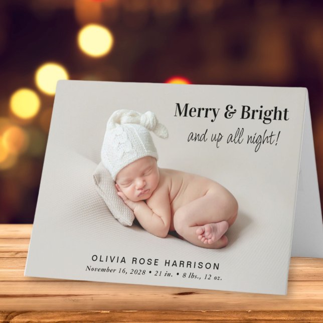 Anuncio Nacimiento De Navidades De Fotos De Merry Y Bright (A beautiful and unique way to thank family and friends and introduce them to your Christmas  baby)