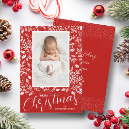 Anuncio Nacimiento de Navidades fotográficos rojos de las