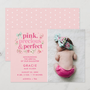 Anuncio Nacimiento de niña perfecta preciosa rosa
