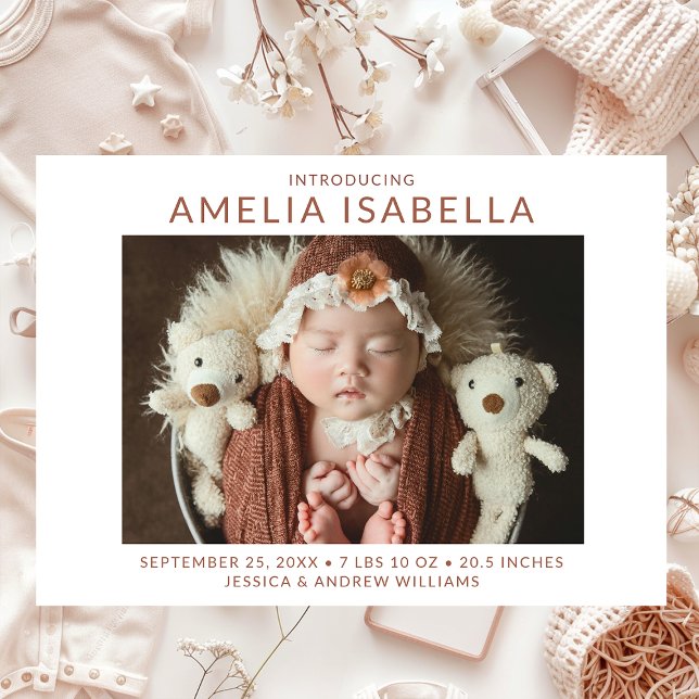 Anuncio Nacimiento de niña simple con 2 fotos (Subido por el creador)