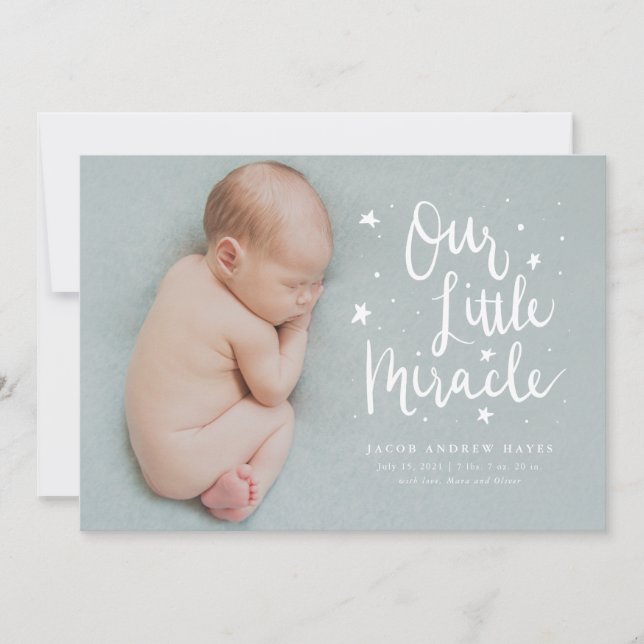 Anuncio Nacimiento de nuestro pequeño milagro (Anverso)