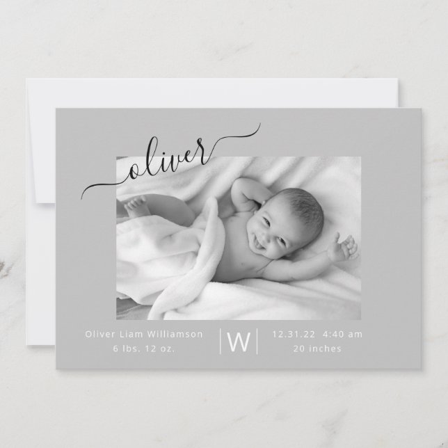 Anuncio Nacimiento de Recién nacido de Collage de fotos de (Anverso)