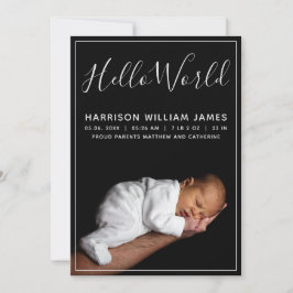 Anuncio Nacimiento del bebé de la foto mundial de Hello