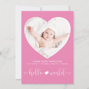 Anuncio Nacimiento del Chica rosa del marco fotográfico mu